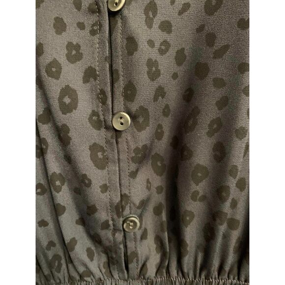 NWT Hem & Thread L Subtle Navy and Black Leopard Cheetah Print Dress Ruffle EUC - Picture 5 of 5